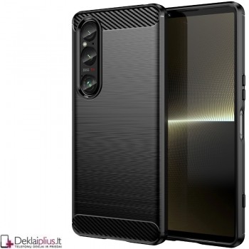 Carbon guminis dėklas - juodas (Sony Xperia 1 VI)